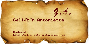 Gellén Antonietta névjegykártya